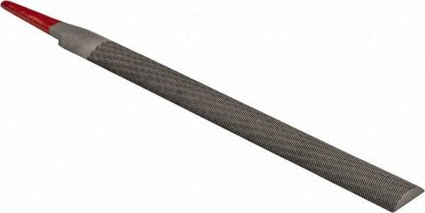 Simonds File - 6" Long, Second Cut, Half Round American-Pattern File - Double Cut, Tang - Caliber Tooling