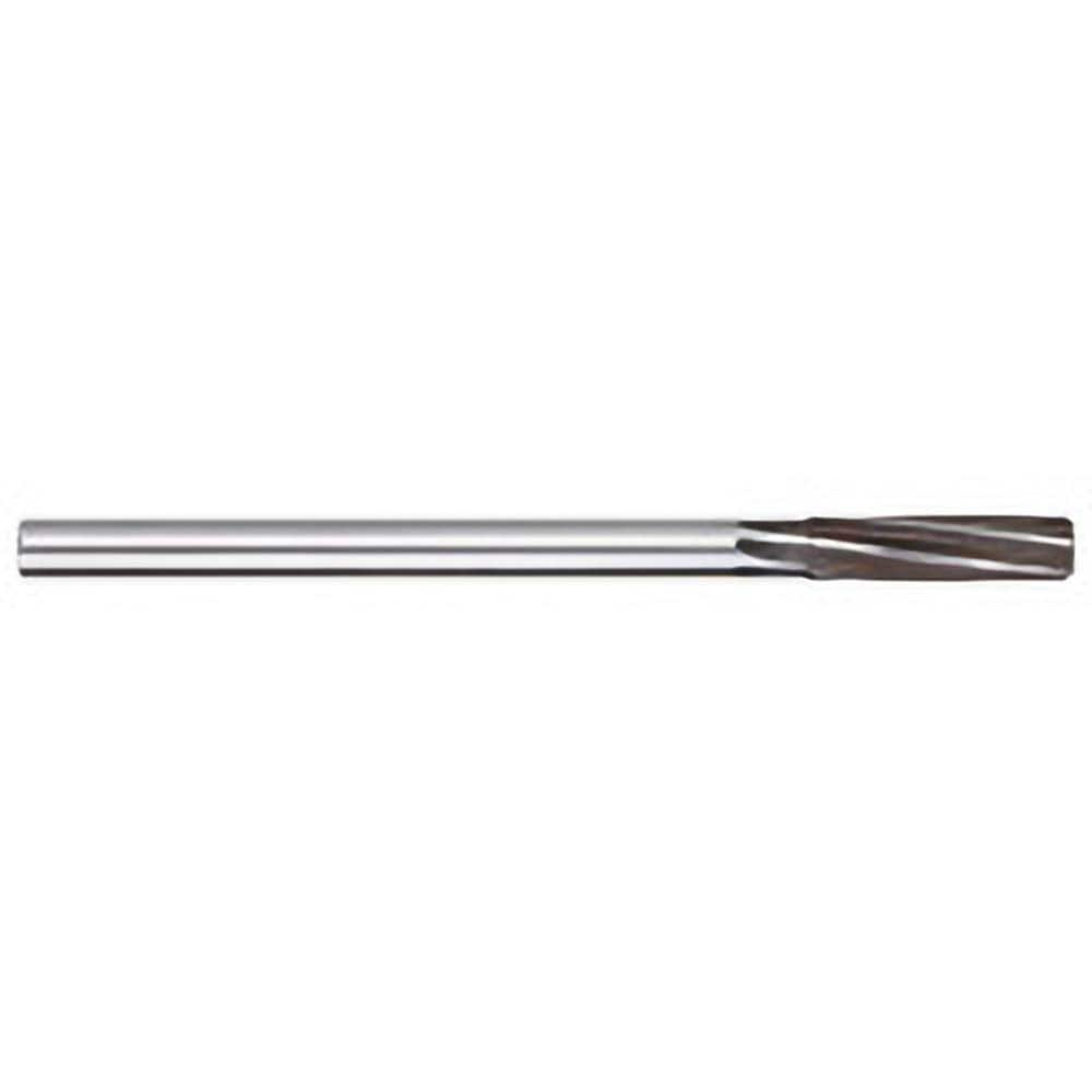 Chucking Reamer: 1/8″ Dia, 3-1/2″ OAL, 7/8″ Flute Length, Straight Shank, High Speed Steel 4 Flute