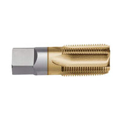 Titan USA - 1/8-27 4-Flute TiN Finish High Speed Steel Standard Flute Tap - Exact Industrial Supply