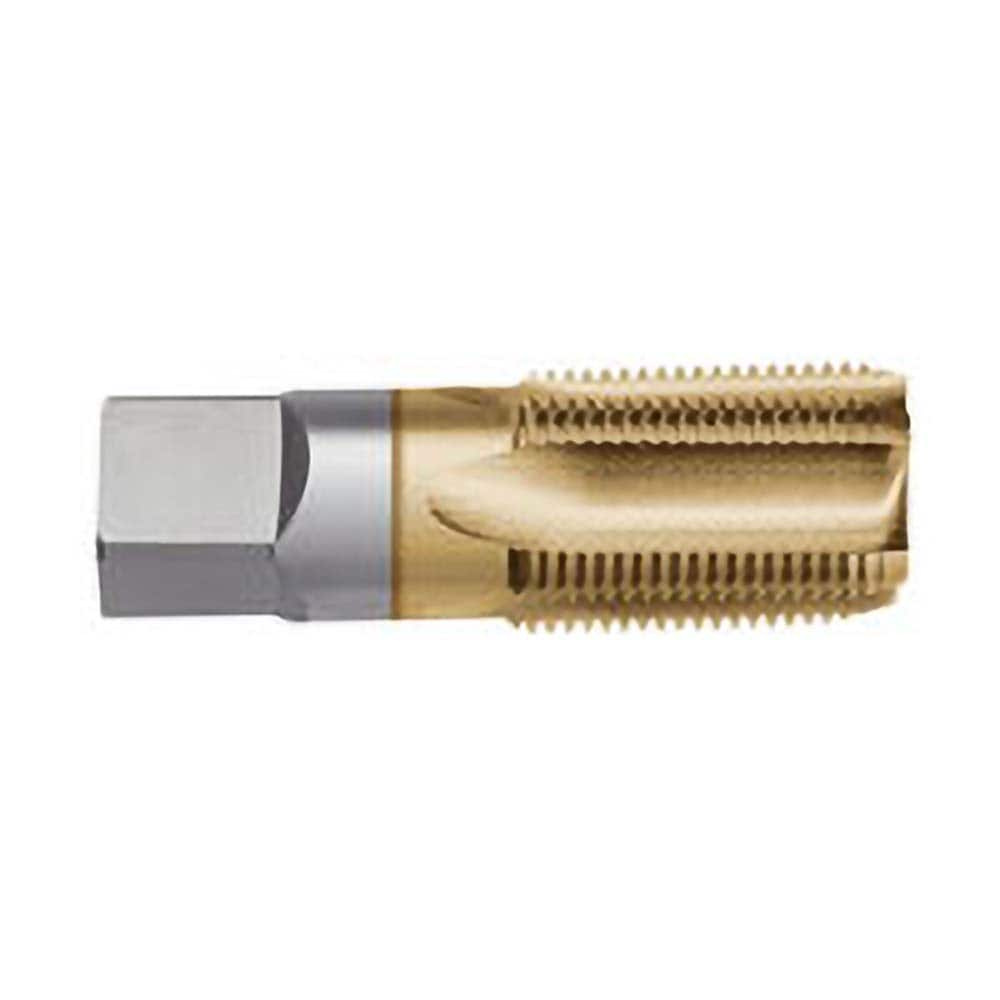 Titan USA - 3/8-18 4-Flute TiN Finish High Speed Steel Standard Flute Tap - Exact Industrial Supply