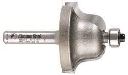 Amana Tool - 1-3/8" Cut Diam, 13/16" Length of Cut, 2 Flute Profiling Edge Profile Router Bit - Carbide-Tipped, 1/4" Shank Diam, 2-1/4" OAL, Uncoated - Caliber Tooling