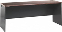 Hon - Steel-Reinforced High-Pressure Laminate Desk Shell - 72" Wide x 24" Deep x 29" High, Mahogany/Charcoal - Caliber Tooling