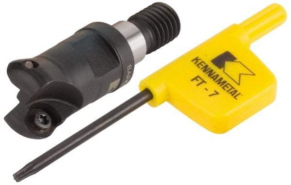 Kennametal - 12mm Cutting Diam, 0.4724" Max Depth of Cut, Modular Connection Indexable Copy End Mill - 2 Inserts, RD.. 0702.. Insert - Caliber Tooling