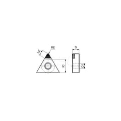 Turning Insert:  TNGA331-DIA DX140,  Polycrystalline Diamond Uncoated Finish,  Neutral,  3/8″ Inscribed Circle,  0.0160″ Corner Radius,  60.0 &deg N/A Triangle,  Series  TNGA