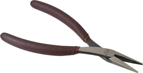 Paramount - 7-25/32" OAL, 1-9/16" Jaw Length x 17/32" Jaw Width, Long Nose Pliers - Serrated Jaw, Slim Line Head, Plastic Dipped Handles - Caliber Tooling