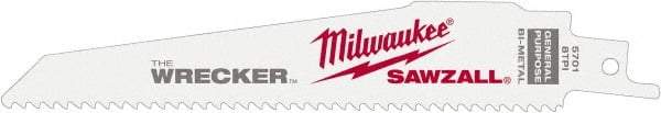 Milwaukee Tool - Steel Reciprocating Saw Blade - Tapered Profile, Toothed Edge - Caliber Tooling