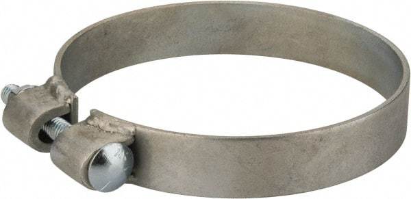 Made in USA - 3.67" ID, Steel Zinc Plated BCE Band Style Clamp - 0.12" Thick, 3-1/2" Hose - Caliber Tooling