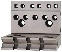 Suburban Tool - 4" Wide x 4" Deep x 4-1/2" High Steel Precision-Ground Angle Plate - V-Step Plate, Machined Holes on Surface, Open End, 1" Thick, Single Plate - Caliber Tooling