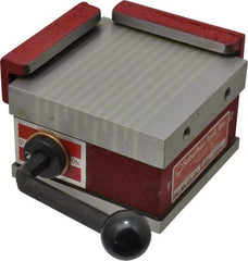 Suburban Tool - Fine Pole Square Permanent Magnetic Block Chuck - 4" Long x 4" Wide x 2-5/8" High, Ceramic - Caliber Tooling