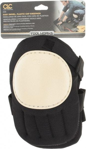 CLC - Size Universal, Hook & Loop Straps, Hard Protective Cap, Knee Pad - Foam Padding, Black, 2 Straps, Hard Plastic Cover - Caliber Tooling