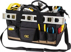 CLC - 25 Pocket Black & Tan Polyester Tool Bag - 18" Wide x 11" Deep x 12" High - Caliber Tooling