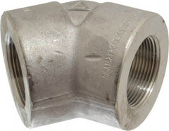 Merit Brass - 1-1/2" Grade 304/304L Stainless Steel Pipe 45° Elbow - FNPT x FNPT End Connections, 3,000 psi - Caliber Tooling