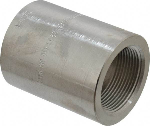 Merit Brass - 1-1/2 x 1" Grade 304/304L Stainless Steel Pipe Reducer Coupling - FNPT x FNPT End Connections, 3,000 psi - Caliber Tooling