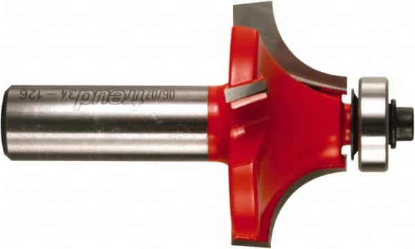 Freud - 1-5/8" Cut Diam, 3/4" Length of Cut, 4 Flute Round-Over Edge Profile Router Bit - Carbide-Tipped, 1/2" Shank Diam, 2-3/4" OAL, Proprietary Coating - Caliber Tooling