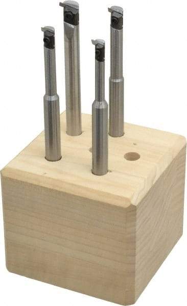 Everede Tool - 7/32" Min Diam Smallest Bar, 3/8" Min Diam Largest Bar, Carbide Indexable Boring Bar Set - 1-7/16, 1-5/8, 1-3/4, 6" Max Bore Depth - Caliber Tooling