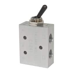 ARO/Ingersoll-Rand - 1/8" NPT Manual Mechanical Valve - 4-Way, 2 Position, Toggle/Manual & 0.2 CV Rate - Caliber Tooling