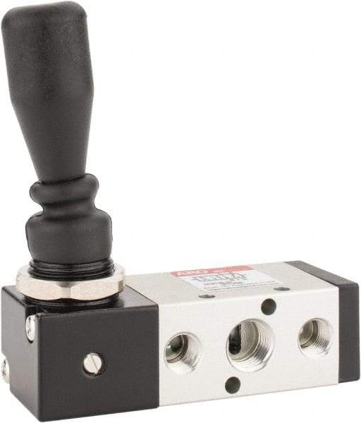 ARO/Ingersoll-Rand - 1/4" NPT Manual Mechanical Valve - 4-Way, 2 Position, Lever/Manual & 0.7 CV Rate - Caliber Tooling