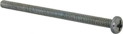 Value Collection - #6-32 UNC, 2-1/2" Length Under Head Phillips Drive Machine Screw - Pan Head, Grade 2 Steel, Zinc-Plated Finish, Without Washer - Caliber Tooling