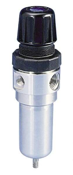 Parker - 1/2" NPT Port 1 Piece Filter/Regulator FRL Unit - Stainless Steel Bowl, 72 SCFM, 125 Max psi, 8.59" High, Manual Drain - Caliber Tooling