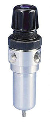 Parker - 1/2" NPT Port 1 Piece Filter/Regulator FRL Unit - Stainless Steel Bowl, 72 SCFM, 125 Max psi, 8.59" High, Manual Drain - Caliber Tooling