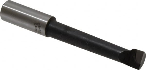 Interstate - 9/16" Min Bore Diam, 3" Max Bore Depth, 5/8 Shank Diam, Boring Bar - Right Hand Cut, Carbide-Tipped, Bright Finish - Exact Industrial Supply