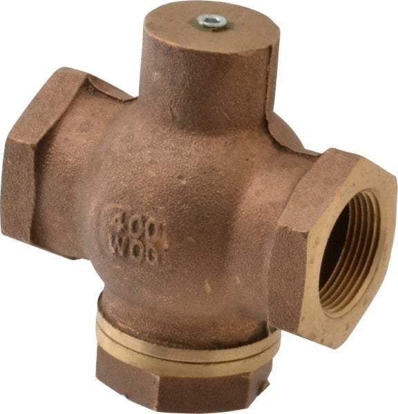 Kingston - 1-1/4" Brass Check Valve - Inline, FNPT x FNPT, 400 WOG - Caliber Tooling