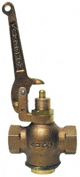 Kingston - 1-1/4" Pipe, 400 Max psi, Buna N Disc, Self Closing Control Valve - Pull Lever, FNPT x FNPT End Connections - Caliber Tooling