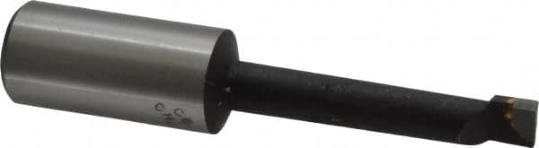 Interstate - 9/16" Min Bore Diam, 3" Max Bore Depth, 1 Shank Diam, Boring Bar - Right Hand Cut, Carbide-Tipped, Bright Finish - Exact Industrial Supply