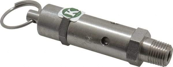 Kingston - 1/4" Inlet, ASME Safety Relief Valve - 125 Max psi, Stainless Steel - Caliber Tooling