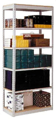 Hallowell - 8 Shelf Add-On Box Edge Open Steel Shelving - 800 Lb Capacity, 36" Wide x 87" High x 12" Deep, Gray - Caliber Tooling