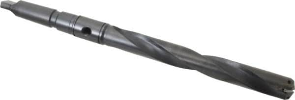 Allied Machine and Engineering - Series 2, 31/32 to 1-3/8" Diam, 3MT Taper Shank, Helical Flute Spade Drill - 7-3/8" Max Depth, 10-15/64" Body Length, 13-25/32" OAL, Standard Length, Through Coolant - Caliber Tooling