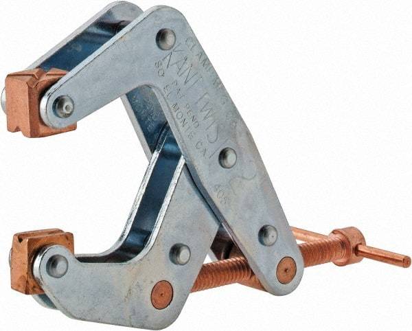 Kant Twist - 800 Lb, 2" Max Opening, 1-1/8" Open Throat Depth, 1-1/4" Closed Throat Depth, Cantilever Clamp - High Tensile Steel Jaw, T-Handle, 3-1/2" OAL, 3-1/4" Max Width - Caliber Tooling