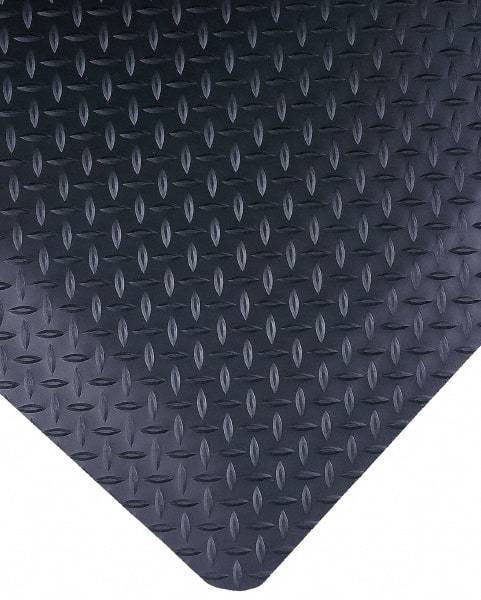 Wearwell - 5' Long x 3' Wide, Dry Environment, Anti-Fatigue Matting - Black, Vinyl with Nitrile Blend Base, Beveled on 4 Sides - Caliber Tooling