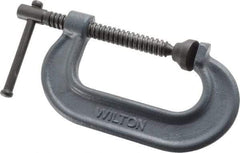 Wilton - Regular-Duty 3" Max Opening, 1-15/16" Throat Depth, Forged Steel Standard C-Clamp - 3,000 Lb Capacity, 0" Min Opening, Standard Throat Depth - Caliber Tooling