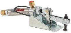 Lapeer - 800 Lb Inner Hold Capacity, Horiz Mount, Air Power Hold-Down Toggle Clamp - 1/8 NPTF Port, 115° Bar Opening, 2-9/32" Height Under Bar - Caliber Tooling