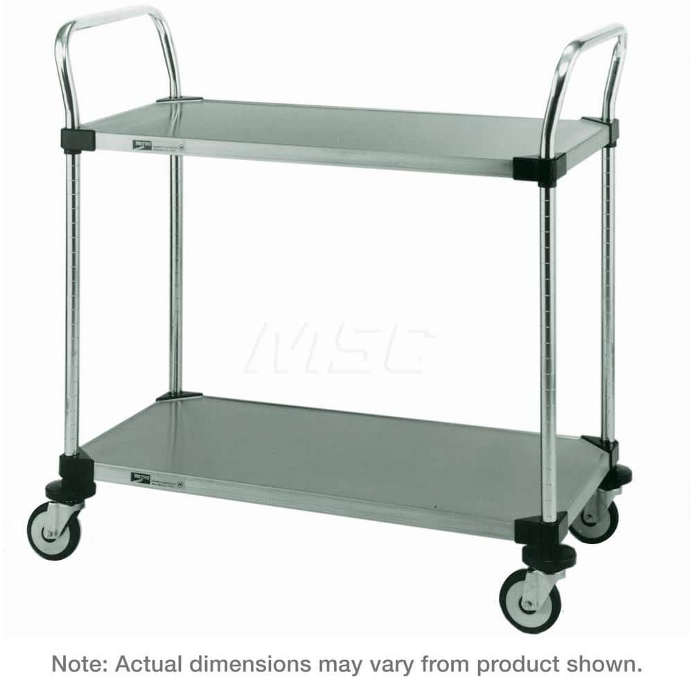 Metro - Carts; Type: Utility ; Load Capacity (Lb.): 375.000 ; Number of Shelves: 2 ; Width (Inch): 18 ; Length (Inch): 36 ; Height (Inch): 38 - Exact Industrial Supply