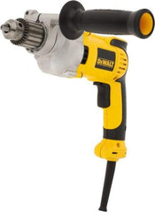 DeWALT - 1/2" Keyed Chuck, 0 to 1,250 RPM, Pistol Grip Handle Electric Drill - 10 Amps, Reversible, Includes 360° Locking Side Handle with Soft Grip & Chuck Key with Holder - Caliber Tooling