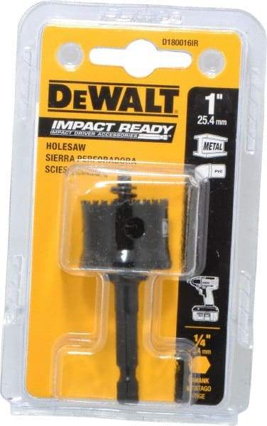 DeWALT - 1" Diam, 5/8" Cutting Depth, Hole Saw - Bi-Metal Saw, Toothed Edge - Caliber Tooling