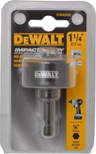 DeWALT - 1-1/4" Diam, 5/8" Cutting Depth, Hole Saw - Bi-Metal Saw, Toothed Edge - Caliber Tooling