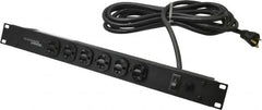 Wiremold - 6 Outlets, 120 Volts, 20 Amps, 15' Cord, Power Outlet Strip - Rack Mount, 6 Front NEMA Configuration, 19" Strip, cULus Recognized - Caliber Tooling