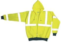 OccuNomix - Size L General Purpose & High Visibility Sweatshirt - Yellow, Polyester, Zipper Closure, 39 to 43" Chest - Caliber Tooling