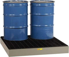 Little Giant - 66 Gal Sump, 6,000 Lb Capacity, 4 Drum, Steel Spill Deck or Pallet - 51" Long x 51" Wide x 6-1/2" High - Caliber Tooling