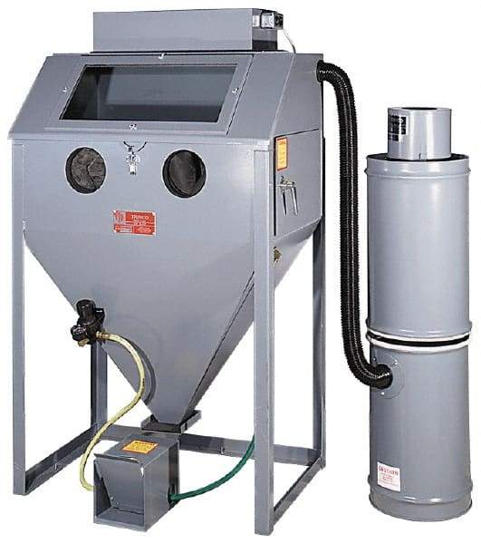 Trinco - 53" Wide x 65" High x 50" Deep Floor Sandblaster - Working Dimensions 48" Wide x 24" High x 24" Deep - Caliber Tooling