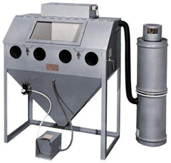 Trinco - 52" Wide x 64" High x 25" Deep Floor Sandblaster - Working Dimensions 48" Wide x 23" High x 24" Deep - Caliber Tooling