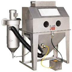 Trinco - 45" Wide x 71" High x 71" Deep Floor Sandblaster - Working Dimensions 40" Wide x 31" High x 40" Deep - Caliber Tooling