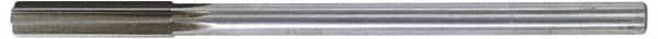 Made in USA - 0.635" High Speed Steel 8 Flute Chucking Reamer - Straight Flute, 0.5615" Straight Shank, 2-1/4" Flute Length, 9" OAL - Caliber Tooling