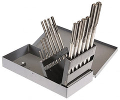 Made in USA - 0.123" to 0.4995", Chucking Reamer Set - Straight Flute, Right Hand Cut, 14 Pieces - Caliber Tooling