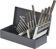 Made in USA - 1/16" to 1/2", Chucking Reamer Set - Straight Flute, Right Hand Cut, 15 Pieces - Caliber Tooling