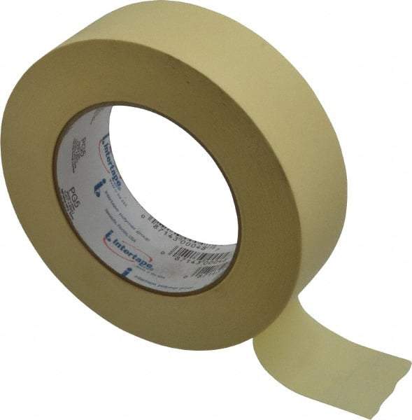 Intertape - 36mm Wide x 60 Yd Long Tan Paper Masking Tape - Series PG5, 6.3 mil Thick, 25 In/Lb Tensile Strength - Caliber Tooling