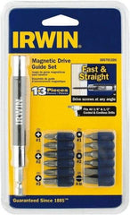 Irwin - 13 Piece, 1/4" Drive Screwdriver Drive Guide - #1 to #3 Phillips, 0.05 to 1/4" Hex, 1.27 to 10mm Hex, #1 & #2 Square Recess - Caliber Tooling